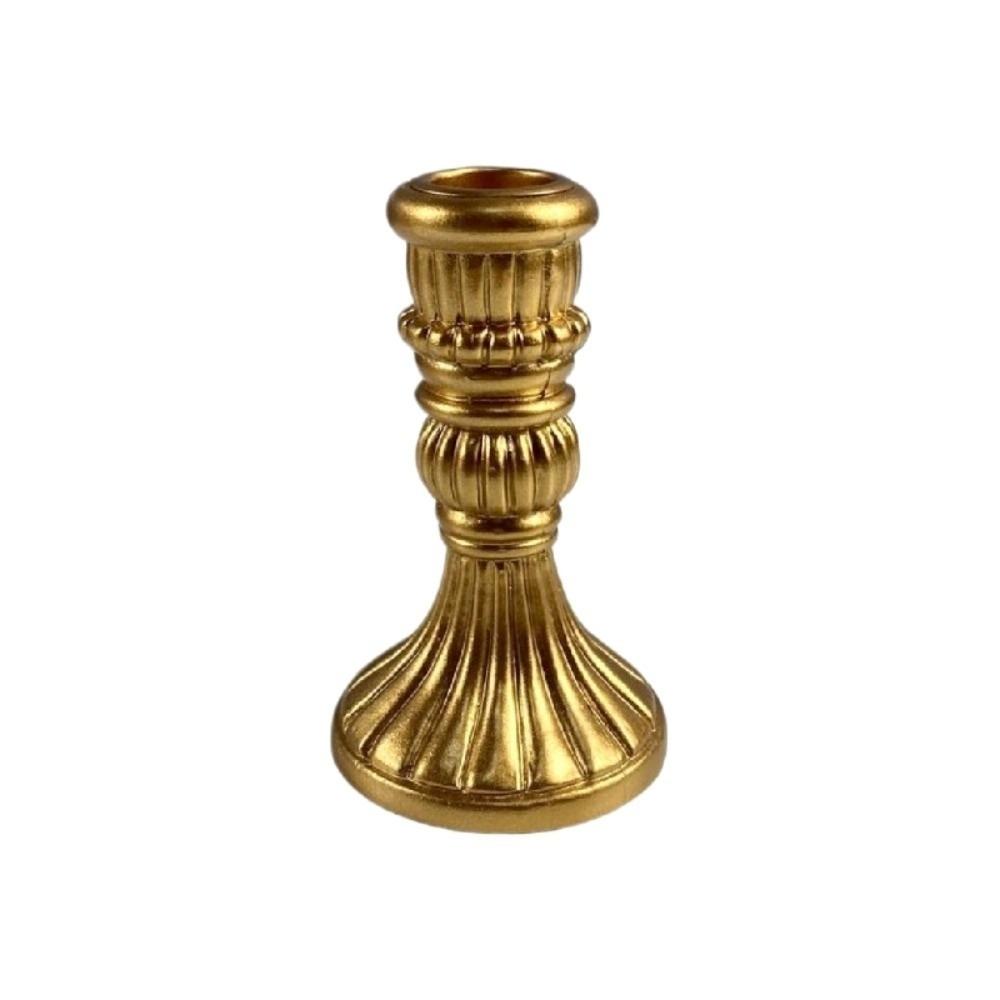 Decorative European Style Pillar Candlestick Non-slip Gold Adornment Candle Stand Bronze Vintage Table Candle Holder Party