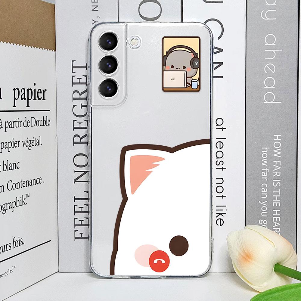 

Cute Cartoon Cat Couple Phone Case for Samsung Galaxy S23 FE S22 Plus S21 S24 S25 Ultra Transparent Soft Cover Lover Pairs Funda SamsungS23 Ultra