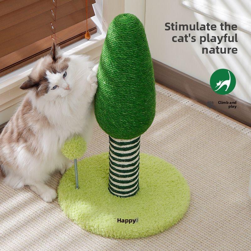 Cat pine cat scratching board vertical toy sisal wear-resistant bold scratching column does not fall off to relieve boredom cat