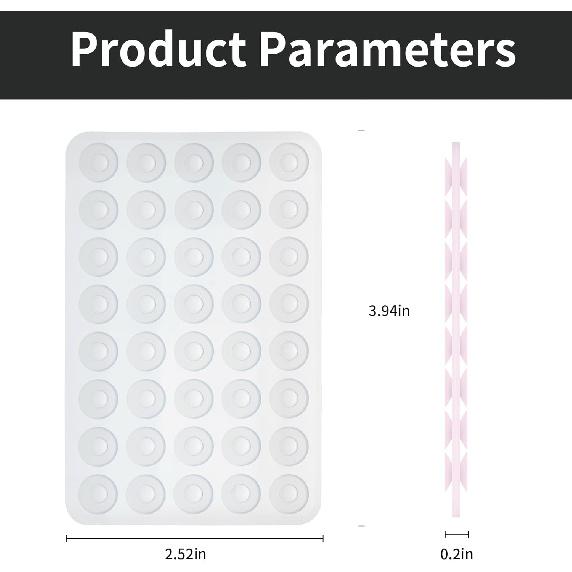 2 Pack Silicone Double-Sided Suction Grip – 40 Cups per Side, Strong Hold for iPhone, Galaxy, Pixel, Android – Hands-Free for Selfies & Videos