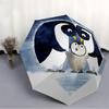 1pc Penguin Moonlight Automatic Folding Umbrella Automatic Open/Close, 8-Rib Durable Frame, Compact Travel Umbrella Suitable004