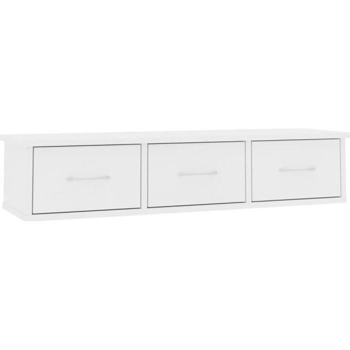 Wandregal mit Schubladen - VIDAXL - Weiß - Holzoptik - Zeitgenössisch - Design