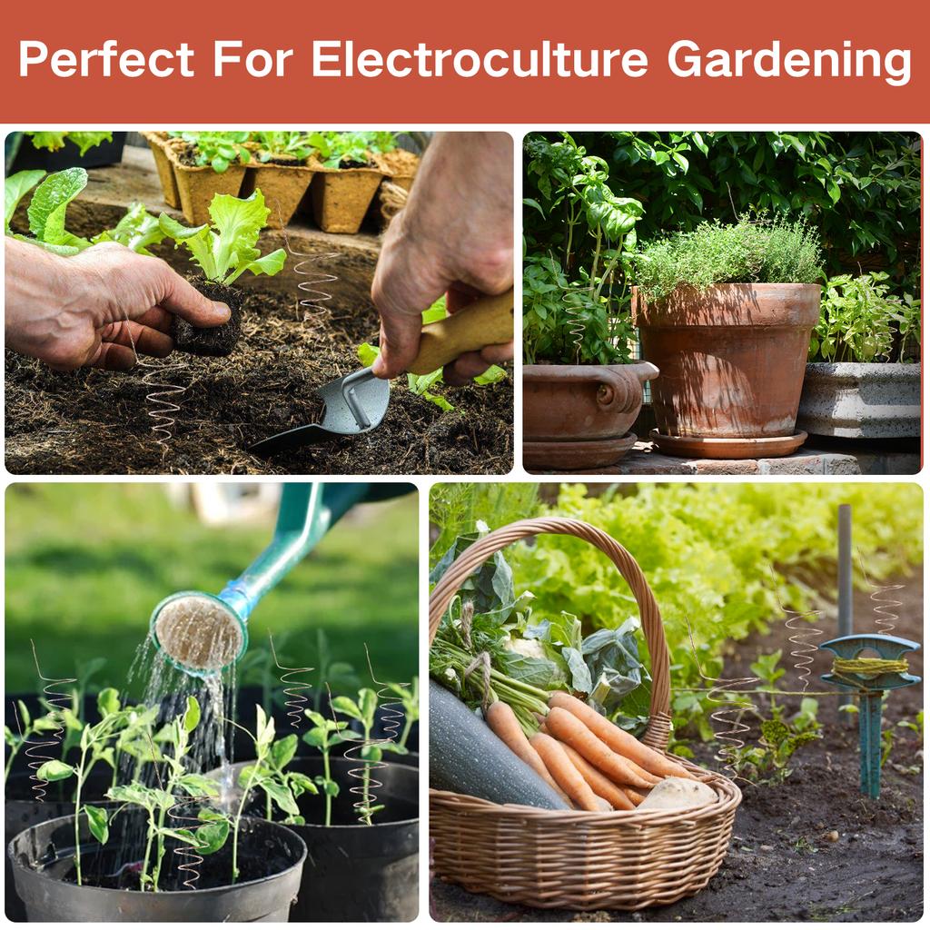 2Pcs Gardening Coil Winding Jig Reusable Copper Antenna Making Tool with Coil & Wooden Sticks for Home Electroculture Gardening