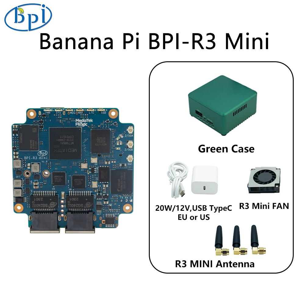 Banana Pi BPI-R3 Mini Router Board MediaTek MT7986 ARM A53 2G DDR4 8G eMMC Support WiFi 6 and 2 X 2.5GbE Port Open Source Router