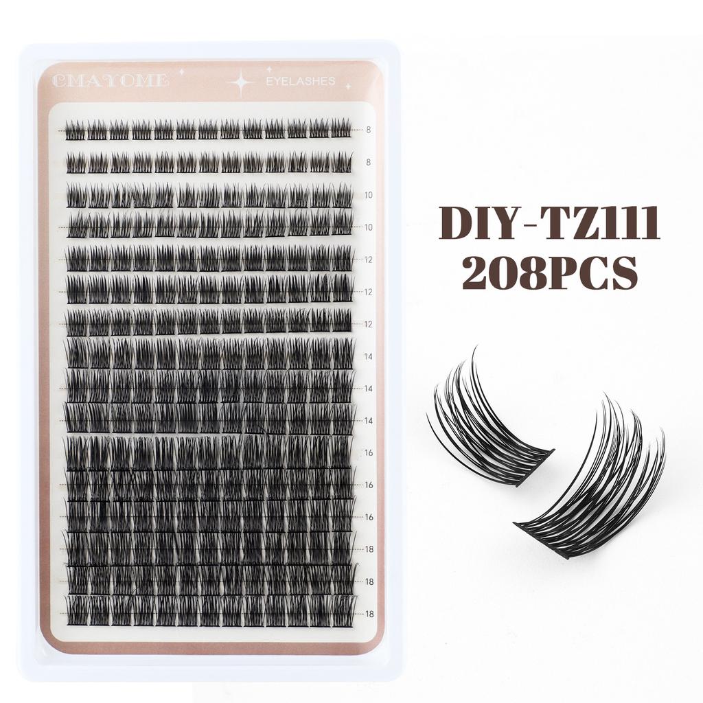 Diy Segmented Single Tuft Of False Eyelashes 8-18Mm Eyelashes Dd Curl Dense Curl