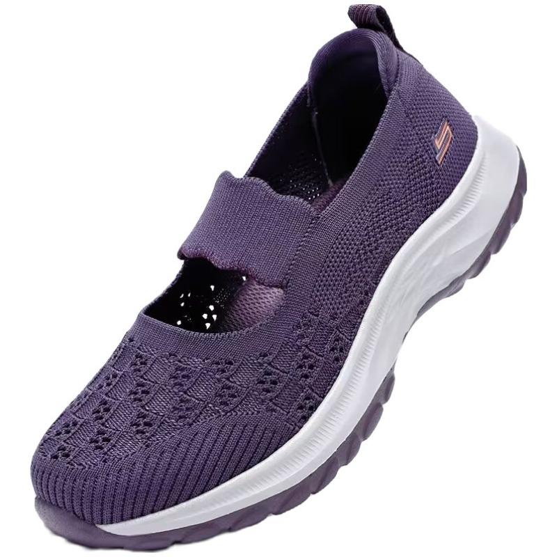 Summer Old Beijing Cloth Shoes Women's Breathable One-pedal Mesh Non-slip Mother Shoes Casual and Comfortable Middle and Old Walking Shoes