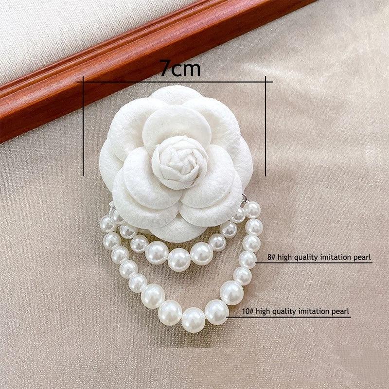 Nouveau Broche Fleur Camélia en Tissu Nœud Papillon Accessoires Col de Chemise pour Dames Épingles Broches Vintage pour Mariage Fête pour Femmes