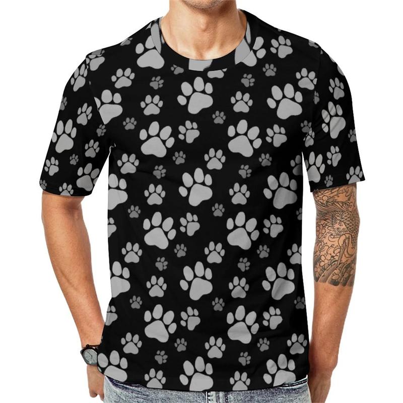 Tiger Animal Pattern 3D Printed T-shirt for Summer Casual Fashion Short Sleeved Top for Men, Cute Elements Round Neck Streetwear