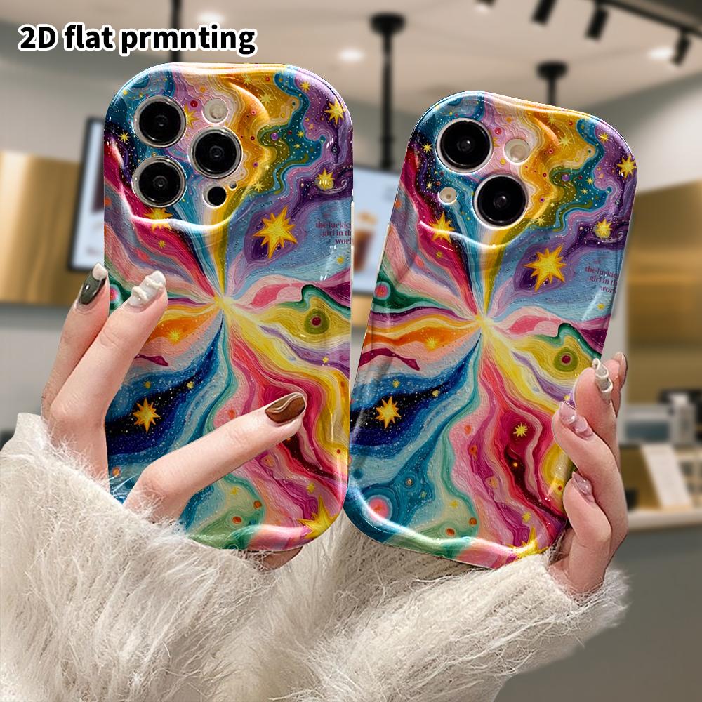Phone Case: 2D flat, suitable for iPhone 18, 17, 16, 15, 14, 13, 12 Pro protective case, phone decoration, nebula and stars, perfect holiday gift for
