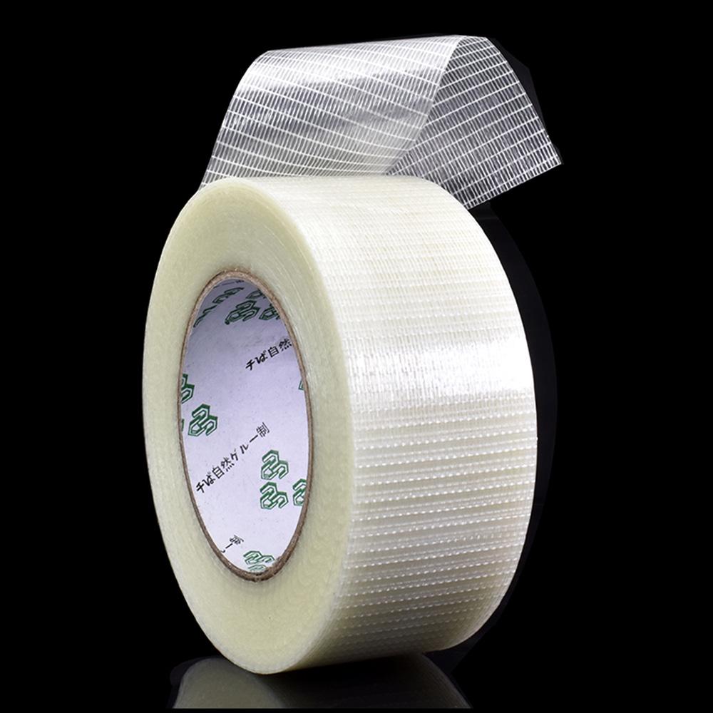 25M Grid Fiber Tape Toy Airplane Model Super Strong Mesh Single-Sided Tape Wear-Resistant Glass Fiber Strong Reinforced TapePinstriping Tape 3