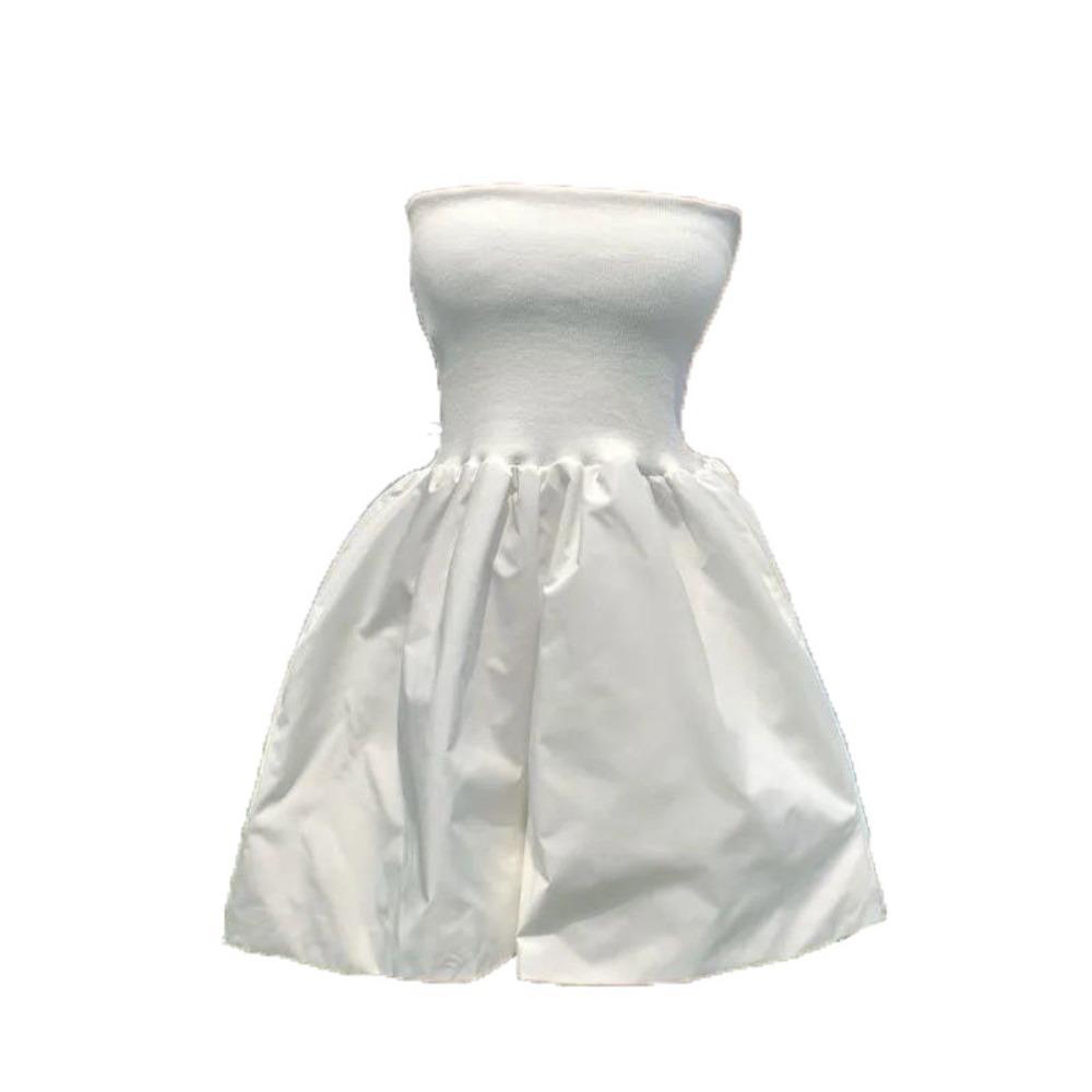 

Безрукавный облегающий грудь брючный костюм-шорты с мешковатыми штанинами и высокой талией, одежда без бретелек, женский M белый