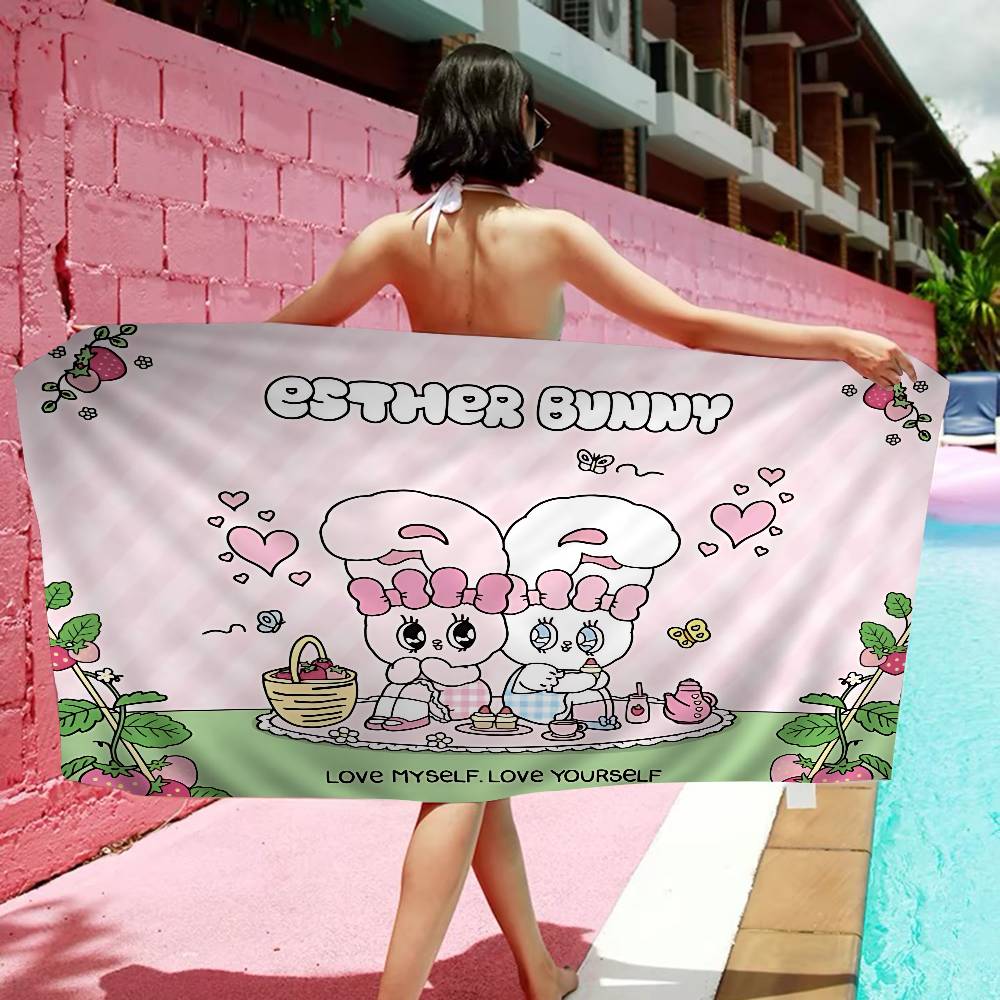 E-Esther B-Bunny Long Game Big Microfiber Beach Towels Quick Dry Towel Sand Beach Towels Pool Towel For Travel Swim Pool Yoga