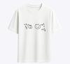 Korean Annoyed Cat Shortsleeve Printed Tshirt Top Cute Line Art Cat Meme Graphic Casual Streetwear For Daily Wear Versatile