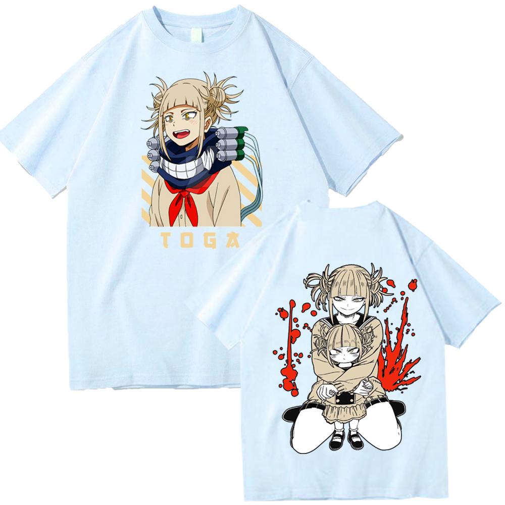2025 Anime My Hero Academia Himiko Toga T-Shirts Man Women Summer Casual O-Neck Short Sleeve Shirts