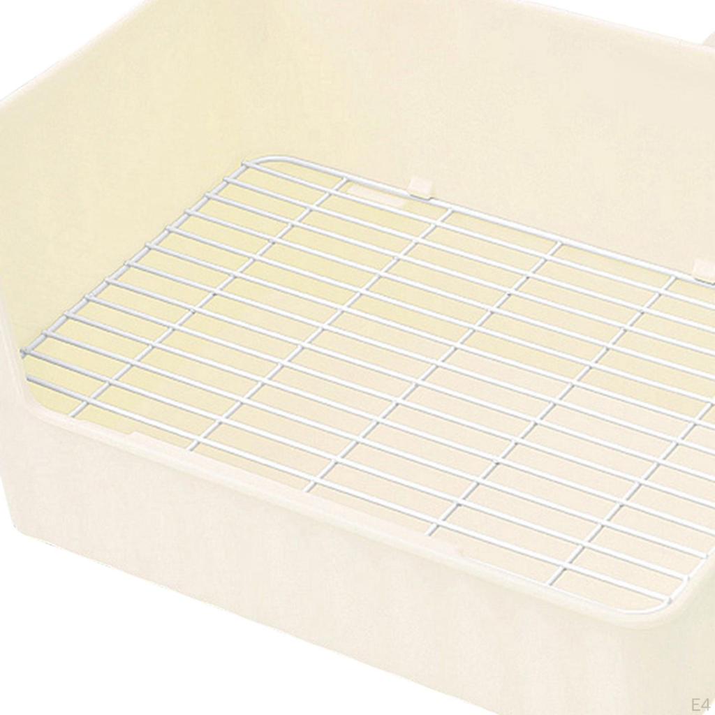 Caja de Esquina para Inodoro de Limpieza Fácil con Rejilla de Barrera Alta para Mascotas