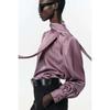 Za Autumn and Winter New Arrivals Women's Clothing Zr European and American Style Fashionable Satin Texture Shirt with Bow Decoration 8946839