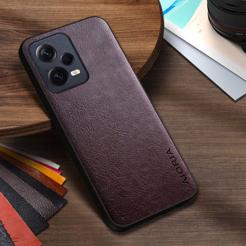 Luxury PU leather Case for Redmi Note 12 12S Pro Plus   Business solid color design phone cover Soft TPU&amp;Hard PC