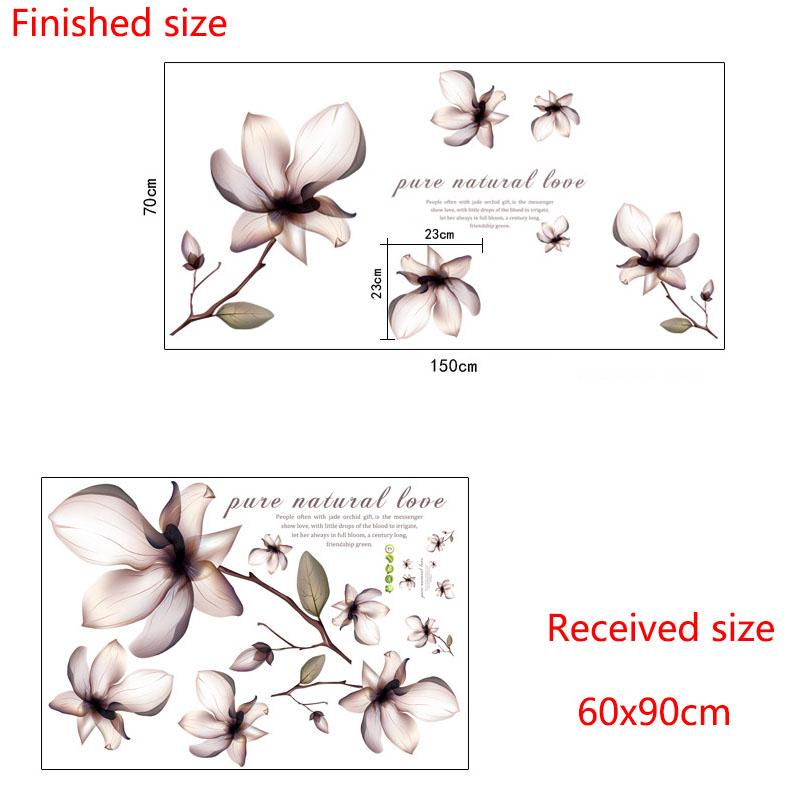 Dromerige Bloemen Verwijderbare Muursticker voor Woonkamer Bank Achtergrond Huisdecoratie