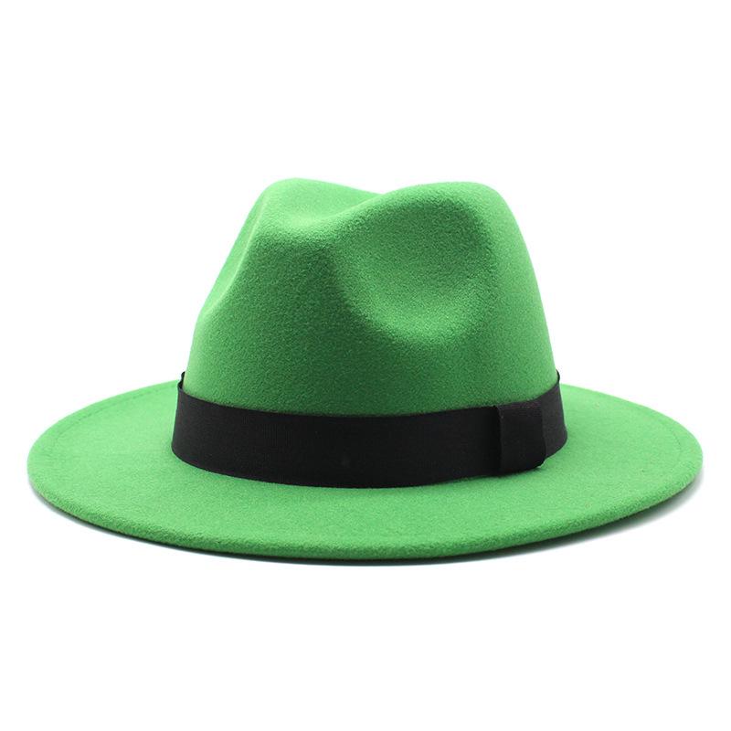 Fedora Unisex Vintage de Ala Ancha - Estilo Europeo y Americano Otoño/Invierno Sombrero de Fieltro de Lana Sintética
