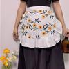 Half-waist women's outdoor picnic camping cotton small daisy embroidered white half-length apron