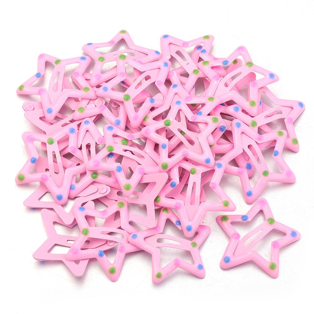 30 Stück/Los Pünktchen Stern Haarspangen Bunt Y2K BB Haarnadeln Metall Druckknopf für Schmuckherstellung Niedliche Spangen Haaraccessoires