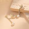 Retro Pearl Tassel Bow Stud Drop Earrings - Sweet, Versatile, Fashionable Accessories