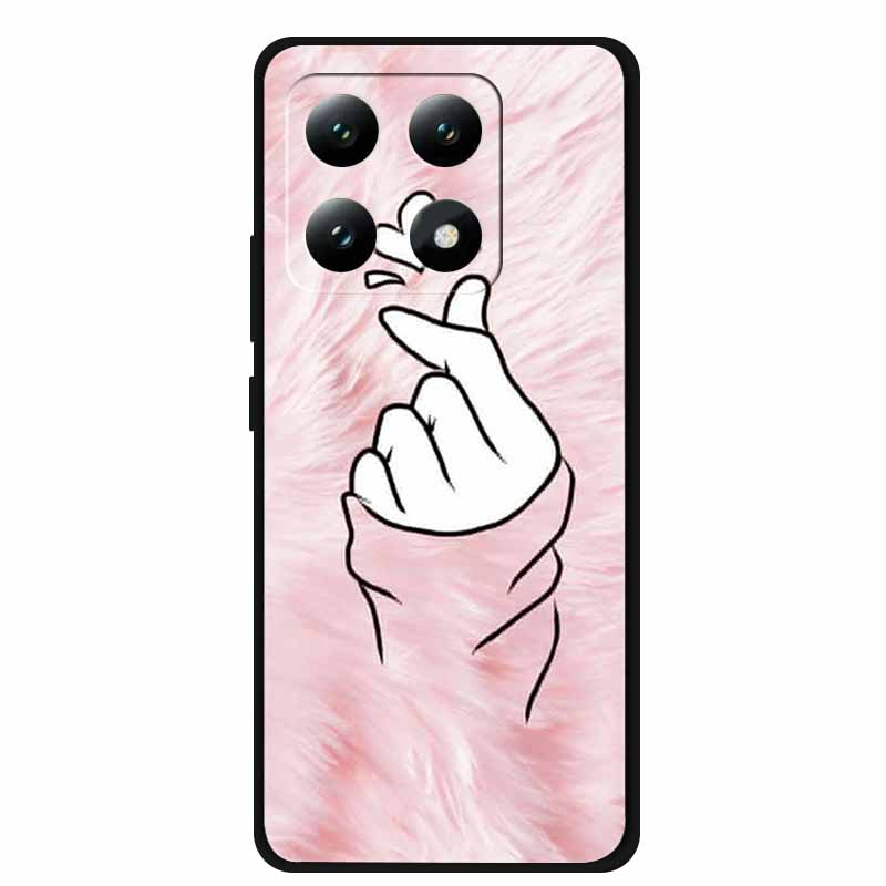 For Xiaomi 15T 5G Case Soft Silicone Black Phone Cover for Xiaomi 15T Pro 5G Cartoon Wolf Lion Bumper Dustproof Coque for Mi 15T