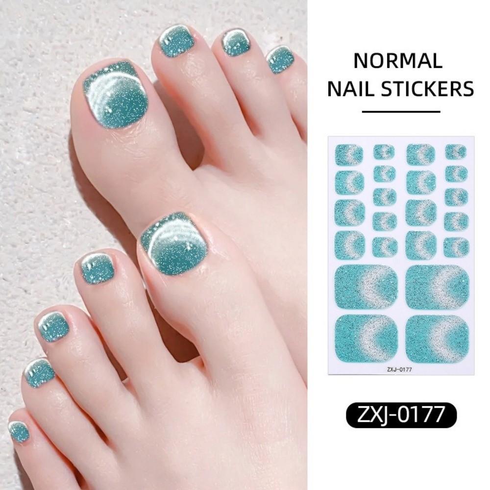 6Sheets Colorful Foot Nail Stickers Shimmering Glitter DIY Nail Art Supplies  Vacation