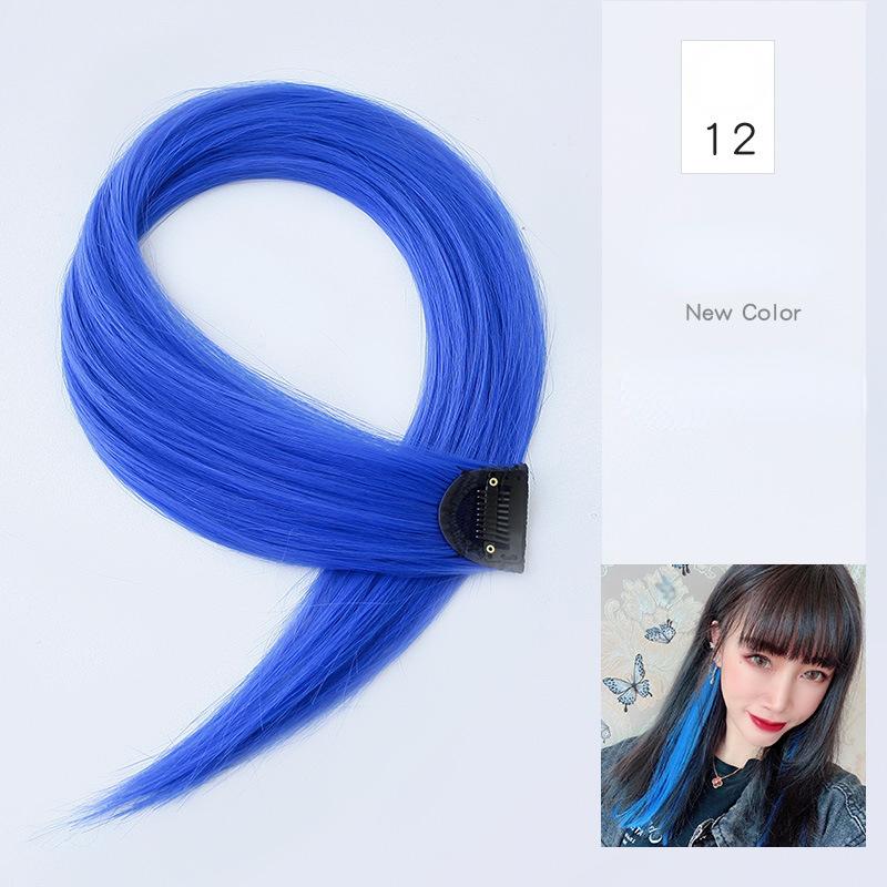 Gradiente invisível sem emenda natural cabelo de uma peça pendurado orelhas tingimento sintético peruca para cor cabelo longo destacando