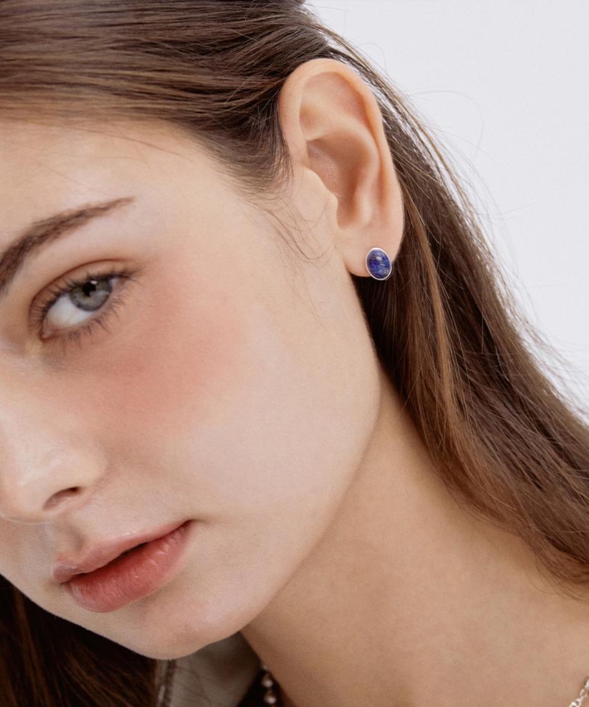Tatiana (Silver925) Colored Bean Gemstone Earring Ec1921