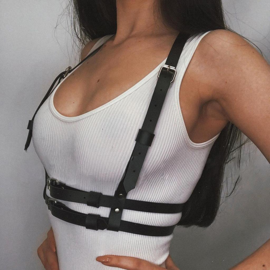 Women Sexy Body Harness Gothic Leather Lingerie Bondage Chest Harness BDSM Fetish Underwear Suspenders Adjustable Strap Belt