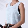 Frauen Tarnung Laufhose Weste Fitness Crop Top Ärmelloses Mesh Yoga Shirts Atmungsaktive Workout Gym Tank Tops Weibliche Sportswear