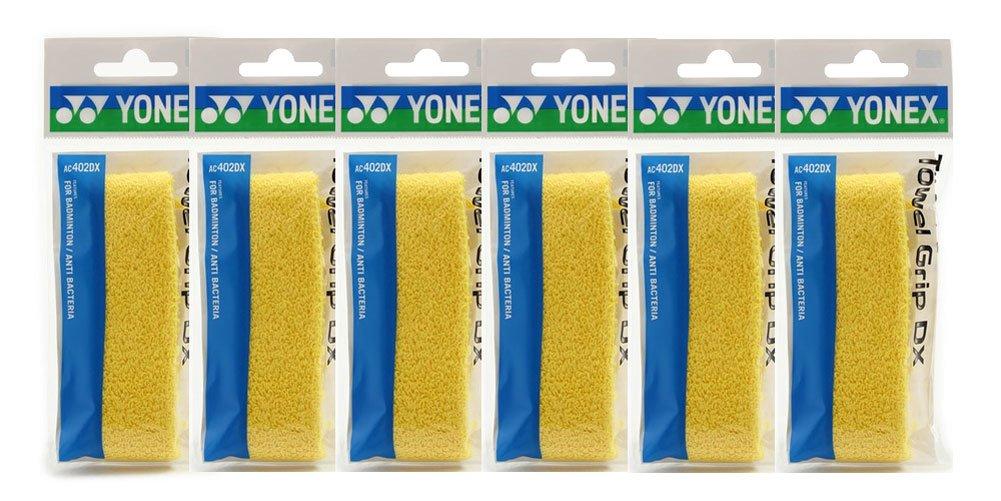 YONEX Towel Grip DX Grip per Set of Yellow (1 Pack, 6) AC402DX-004-6SET