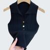 Casual Solid Color Sexy Commuting Sweet Button Lapel Vest For Women