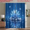 2D Flat Photography Backdrop Party Backdrop Blue Lotus with Butterfly 100% Polyester Anniversary for Suitable for Outdoor
