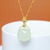 Hotan Jade S925 Silver Bag Pendant for Women