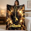 Coperta in Flanella con Stampa Led Zeppelin Morbida e Leggera Coperta Plaid in Peluche per Letto Divano Uso Domestico