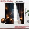 2pcs   2D FLAT PRINTING Curtains (Without Rod) Ancient Cavern Modern Curtains Versatile 100% Polyester Curtains Decorations