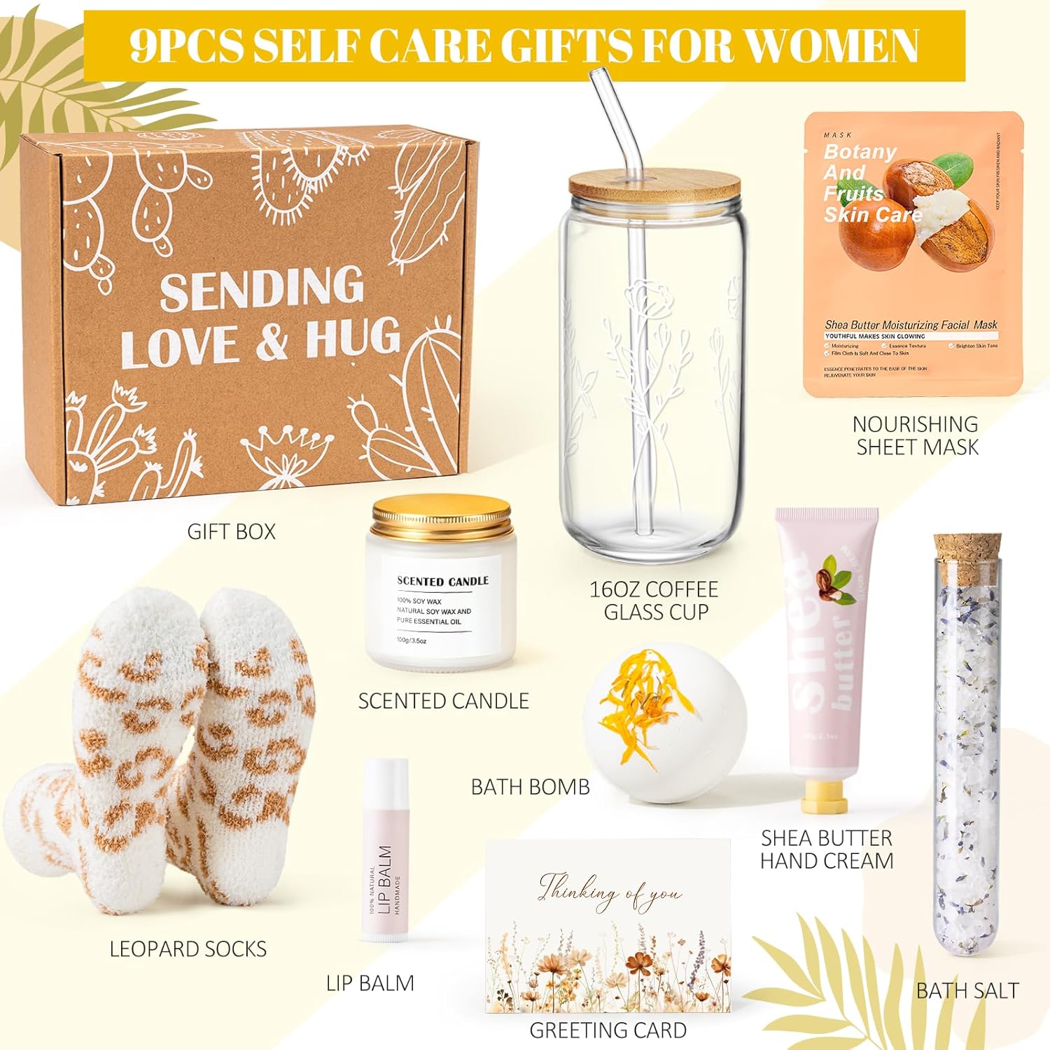 Self Care Gifts for Women Get Well Soon Gifts Care Package, Thinking of You Gift for Women Relaxing Spa Feel Better Gift, Mental Health Stress Relief