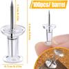 Clear Push Pins with Plastic Head & Steel Point, Thumb Tacks for Bulletin Cork Board, Wall Hanging, Photos, Home Office & Craft Projects
