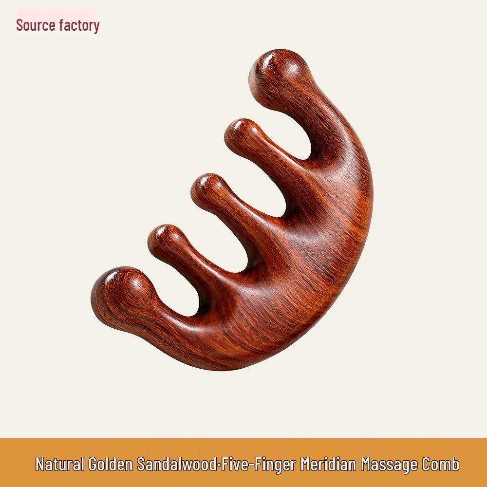 Red Sandalwood Scalp Massage Comb for Gua Sha Therapy and Beauty.