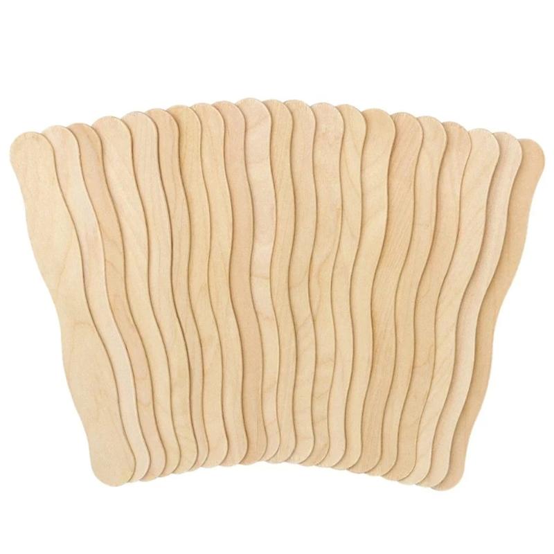 Wooden Popsicle Craft Sticks and Paddle Spoons for DIY Ice Cream Making Crafts Party Kitchen Use 25/50/100PCS
