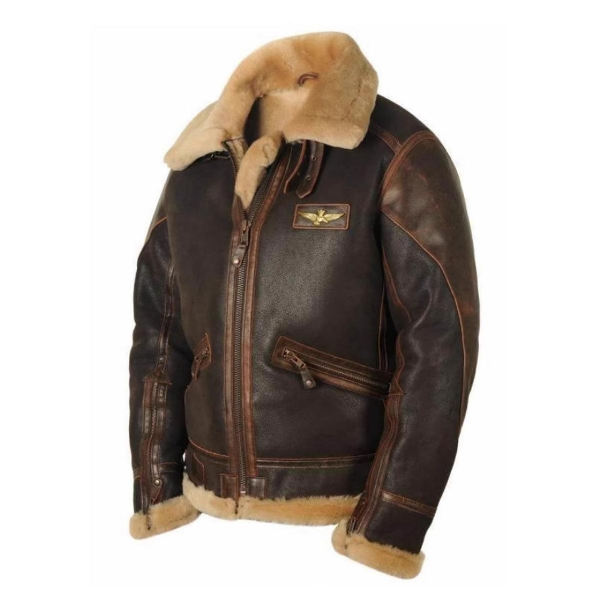 Men`s Heavyweight Faux Fur Leather Jacket