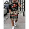 Personalized American Sports Two-piece Set California 1987 Printed Short-sleeved T-shirt + Casual Shorts Men's Trendy Suit