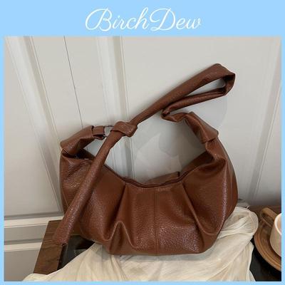 Pu Retro Dumpling Bag With Zipper Closure For Casual Street Style Daily Use