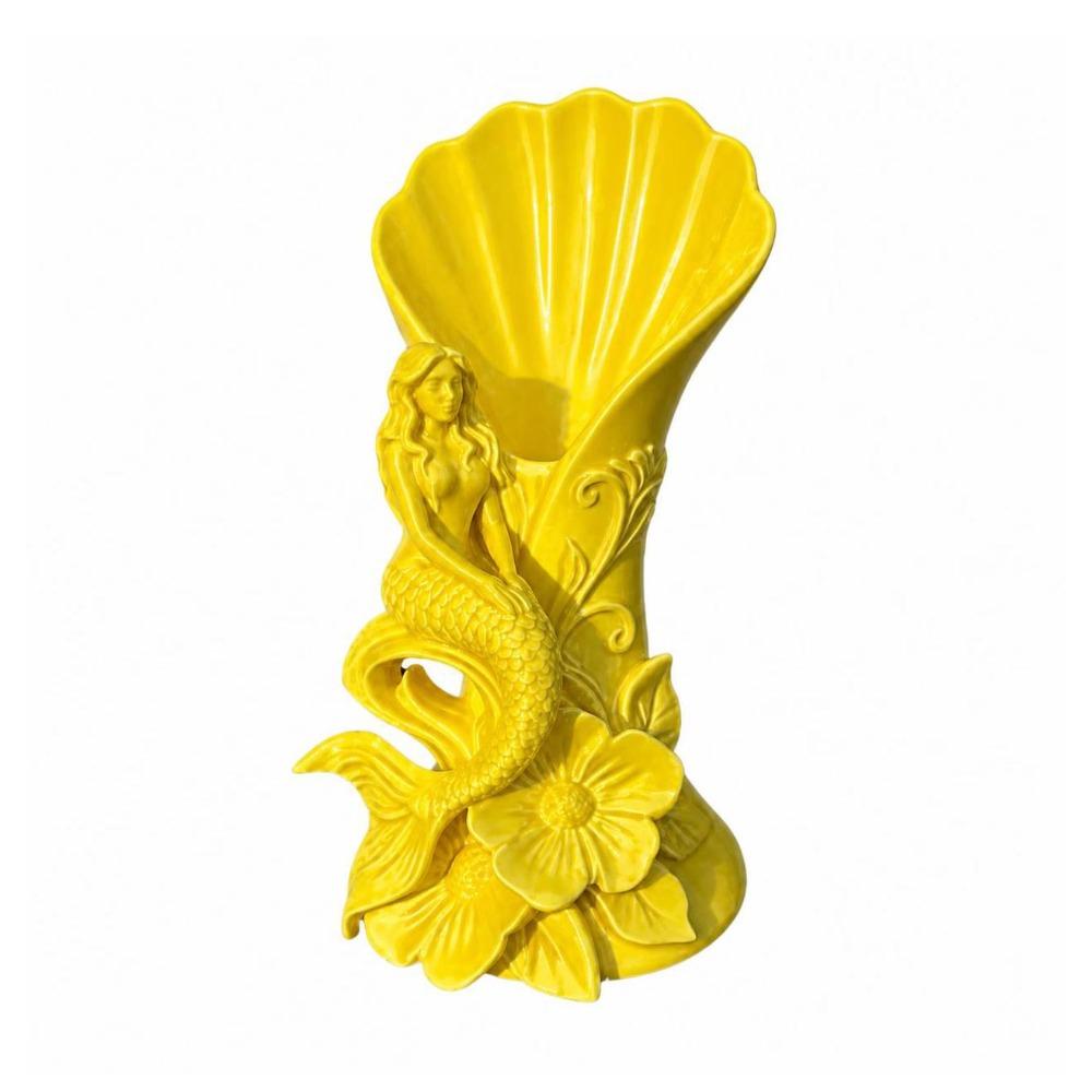 Minimalist Mermaid Shell Vase 3D Printing Mermaid Sculpture Desktop Decorative Vase Gift