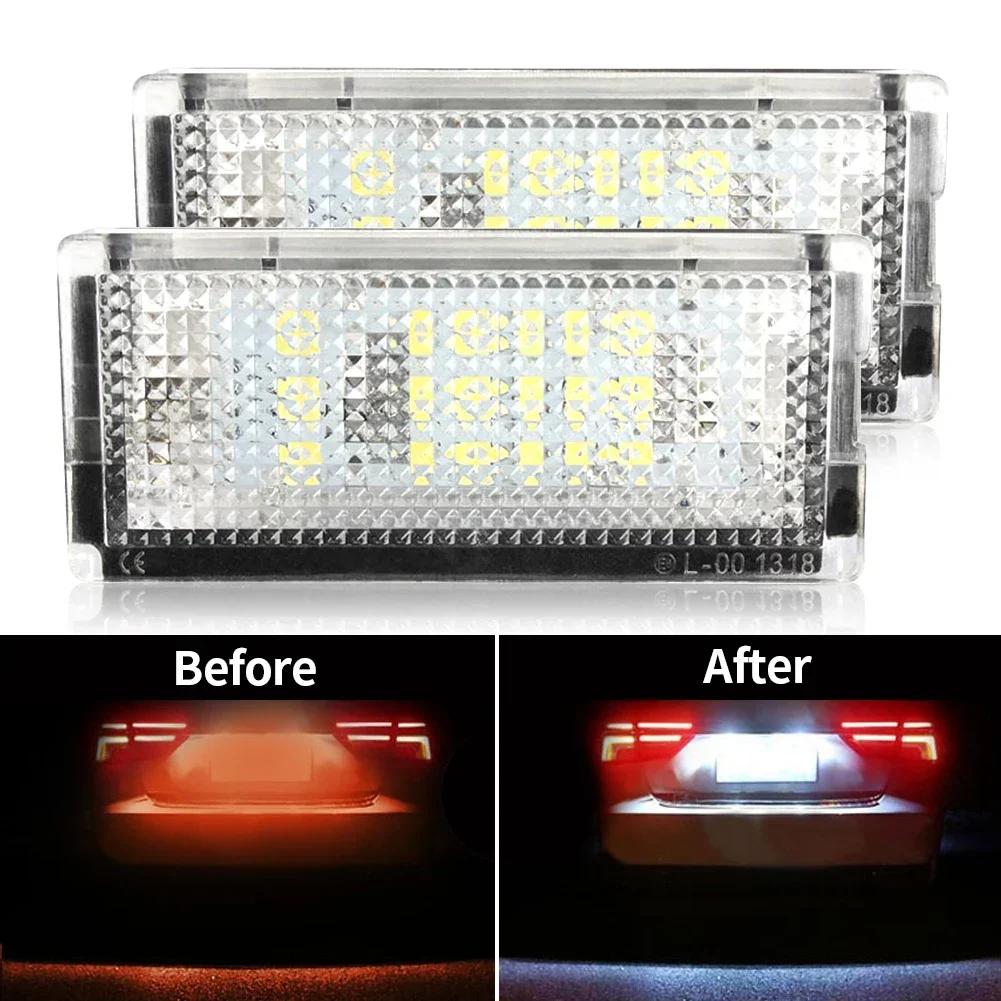 For BMW 3 Series E46 4D 1998-2003 5D Touring 1998-2005 2PCS 18LED Number License Plate Light Lamp Cold White CANBUS Car No Error