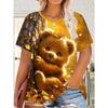 Fashion Animal Print Women's Top Casual Loose Short Sleeve Comfortable Versatile T-Shirt Daily T-Shirts Women’s