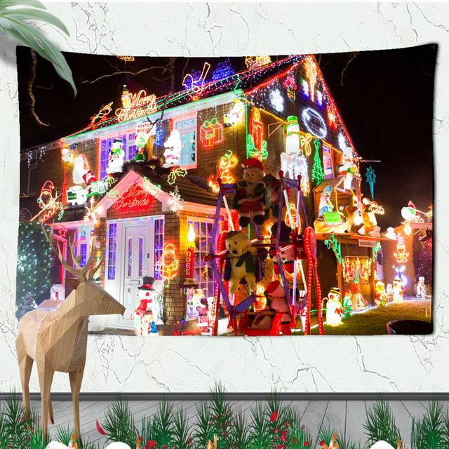 Christmas Atmosphere Tapestry Celebrate Festival Christmas Tree Living Room Home Wall Background Hanging Decorative Tapestry