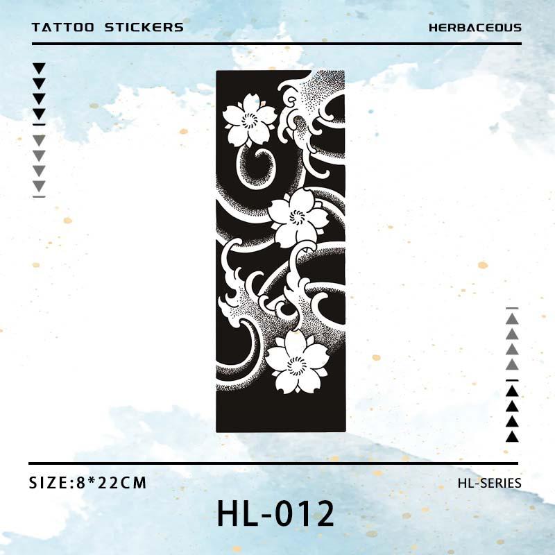 Trendy Cross-Border Waterproof Retro Pinwheel Armlet Tattoo Sticker for Men and Women.